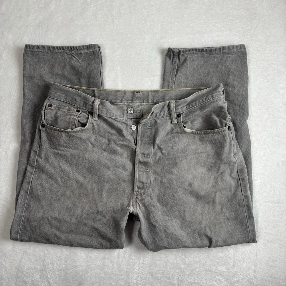 Levi's 501‎ Denim Grey Jeans Distressed Waist 36
